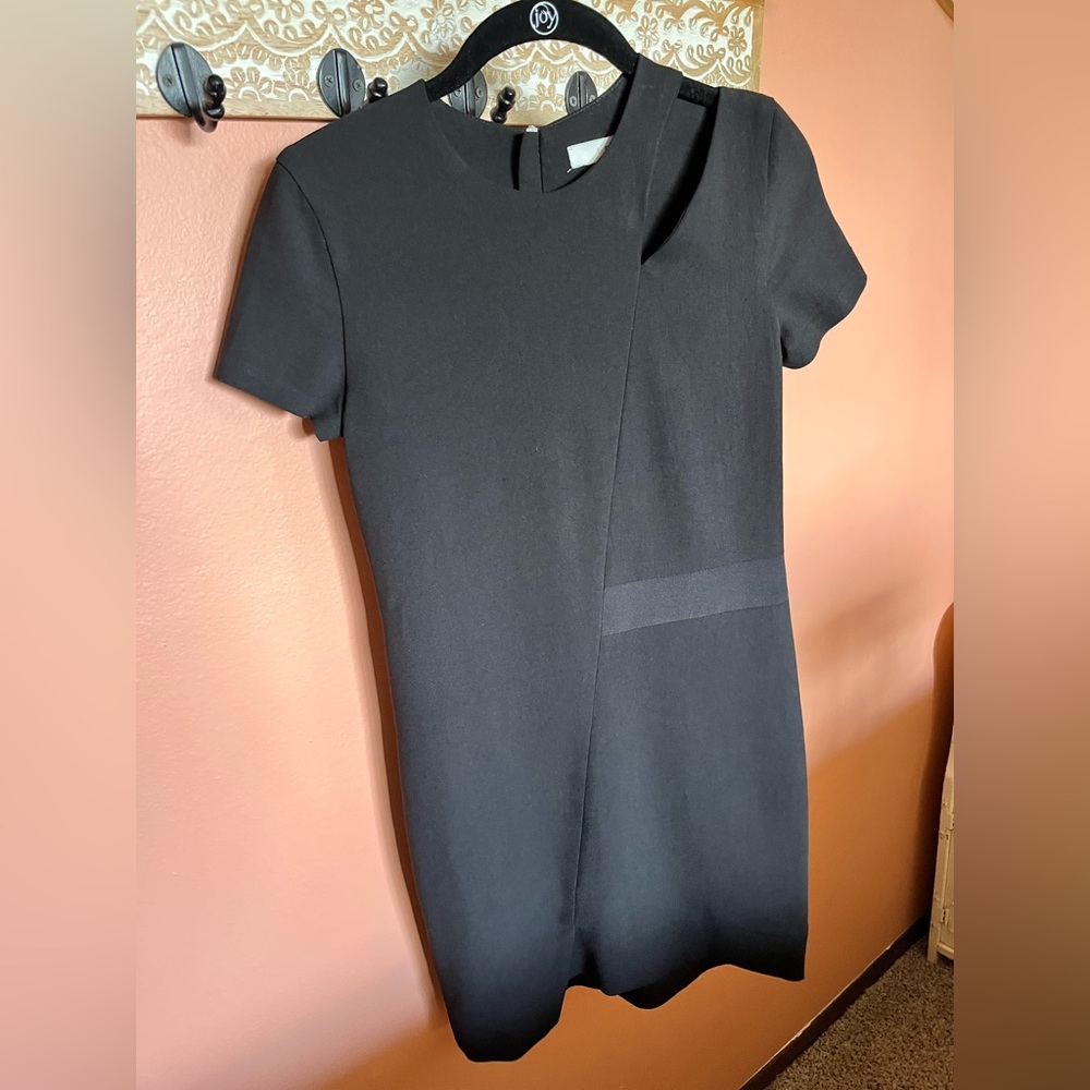 Iro Polina Elegant Black Cutout Short Sleeve Dress